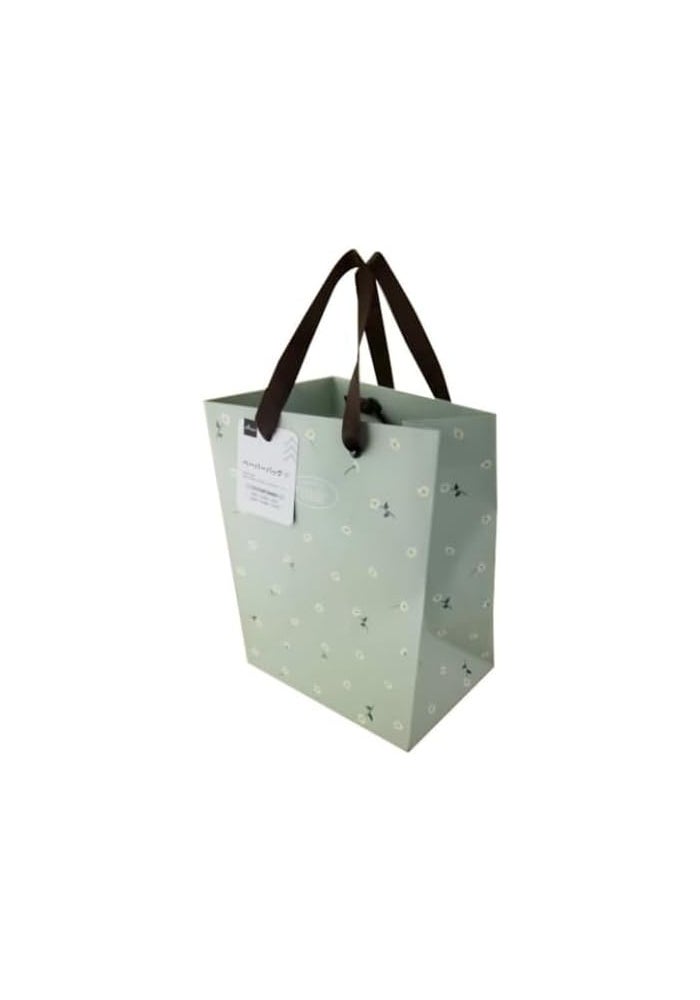 DAISO Petit Flower Paper Bag – Light Green (20x23x13cm)